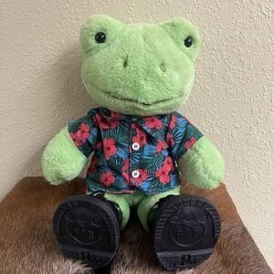 Build A Bear Exclusive Spring Green Frog 16" Plush Stuffed‎ Hawaiian Shirt Boots